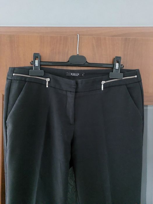 Mohito czarne eleganckie spodnie cygaretki kant 38 M