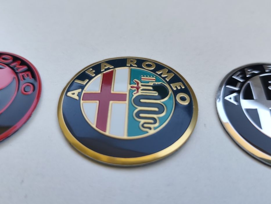 Emblema Volante Alfa Romeo 40mm Capa Autocolante Logo S Símbolo Preto Vermelho Clássico Giulietta 159 Novo