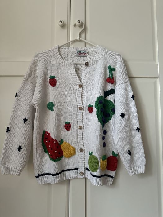 Sweter retro vintage w owoce owocowy