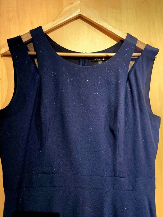 Sukienka granatowa na sylwester, studniówkę rozm.42, buty gratis