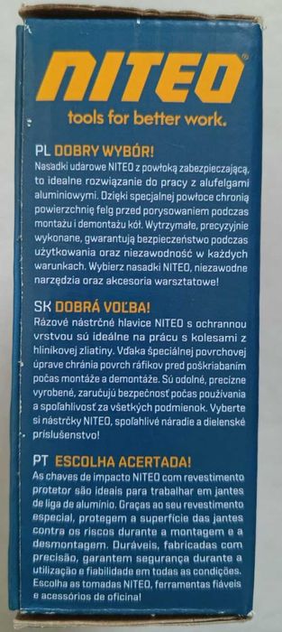 NITEO zestaw nasadek udarowych, 3 sztuki, rozmiar 17, 19, 21 mm, NOWY