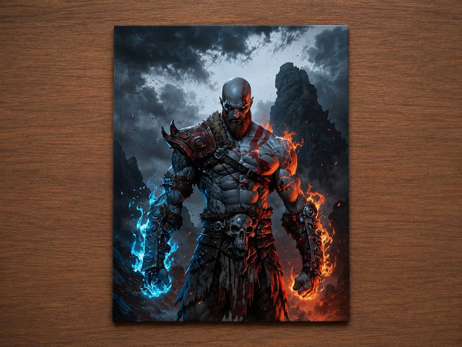 God of War metalowy plakat
