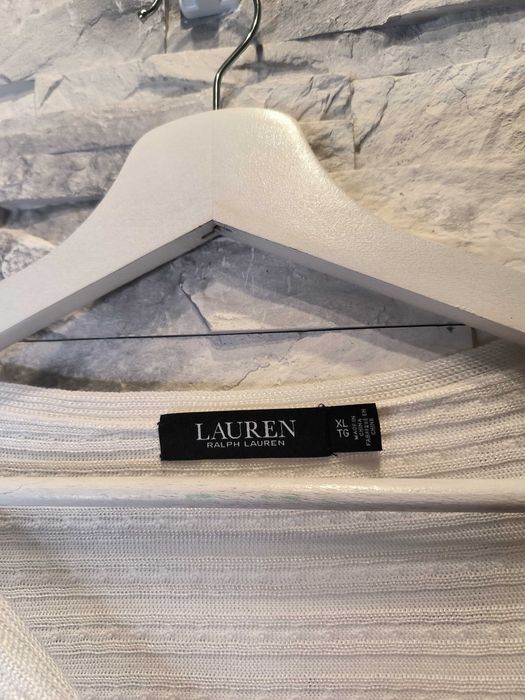 Bluzka Damska Ralph Lauren Wiskoza Bawełna Biała Sweterek XL
