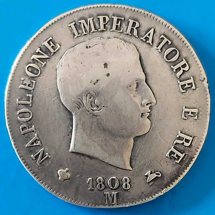 Moeda Italiana de 5 Liras de 1808 M