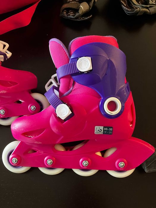 Patins em linha extensíveis do 30 ao 32, bom estado, com proteções
