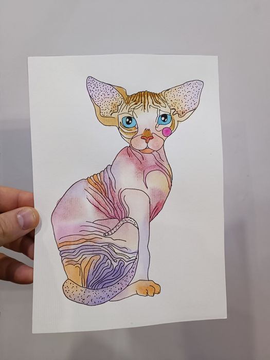 Малюнок, рисунок, Кот Сфінкс