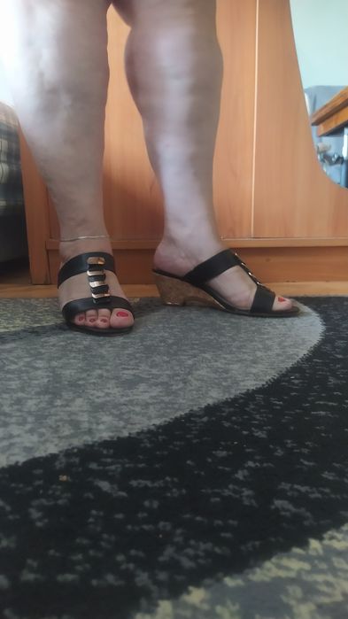 Piękne klapki na koturnie Nature's Own roz 40/41+gratis.