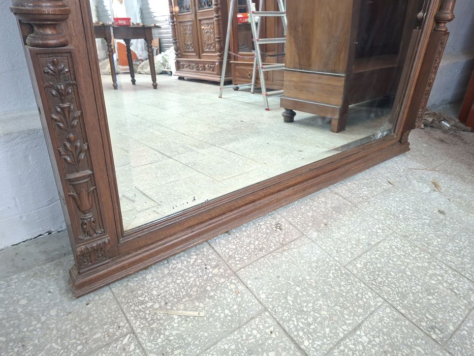 Potężne lustro eklektyczne z dębowej ramie  270x170cm /