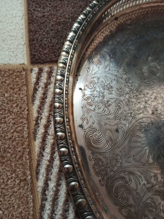 Срібний піднос Серебряный поднос великий 742 грами штамп Roger`s & Bro