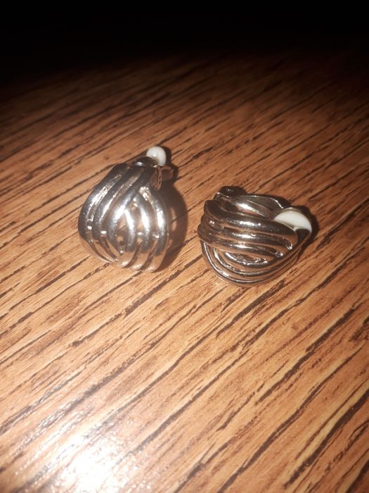 Srebrne klipsy vintage