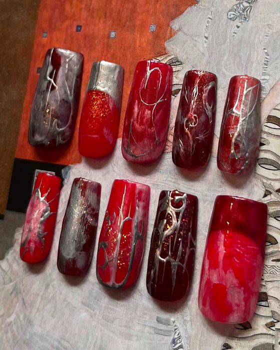 Handmade press on nails sigilism avantgarde