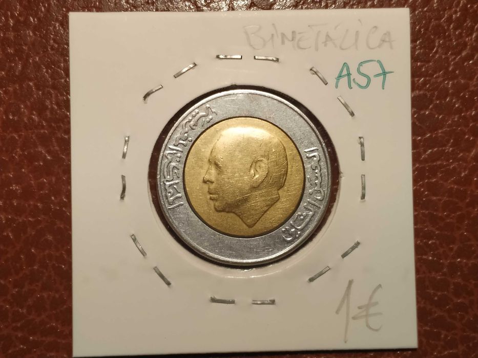 A57 moeda de 5 dirham de 1987 (bimetálica) - Marrocos