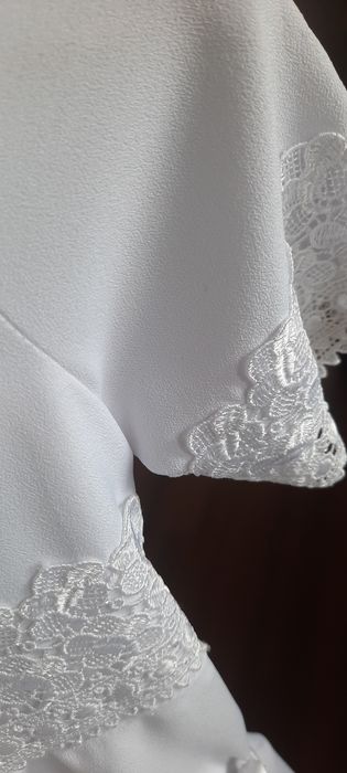 Alba , Sukienka do komuni z ozdobna kokarda z tyłu