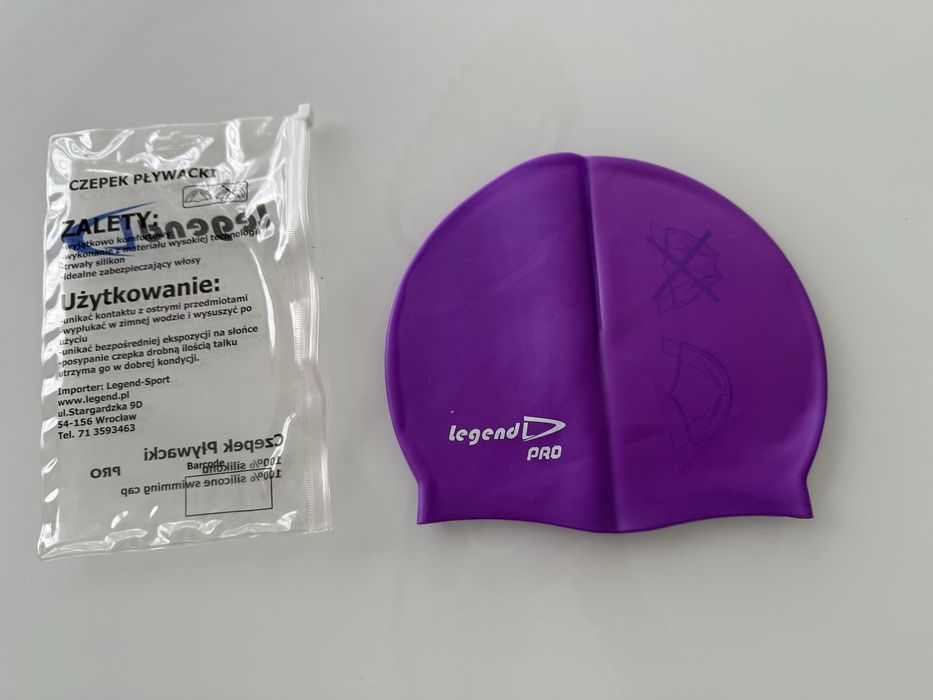 Czepek silikonowy nowy fioletowy