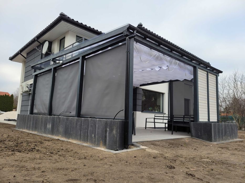 Pergola Drewniana BSH / Poliwęglan Lity / Tars kompozytowy LENTA