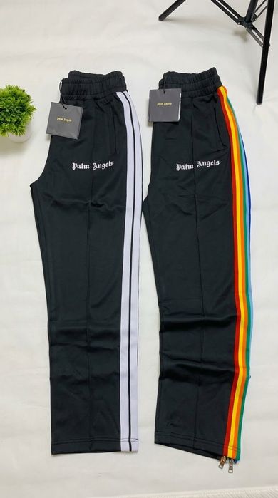 Штани Palm Angels / спортивні / чорні з лампасами / pants / дріп / штани палм анжелс