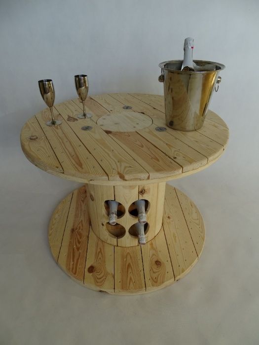 STOLIK BAREk, BAR w stylu loftowym, LOFT ze szpuli, szpule drewniane