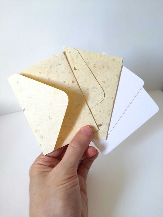 Kit de envelopes em papel reciclado de algodão e cartões ACEO Atc papelaria fofa