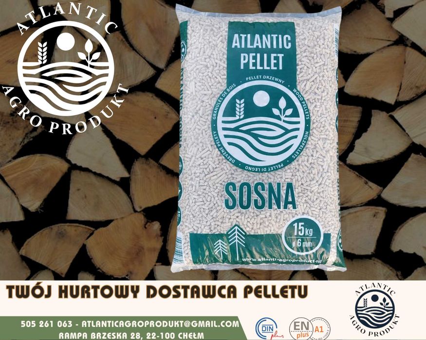Pellet ATLANTIC SOSNA - PREMIUM - najwyższa jakość - bardzo jasny