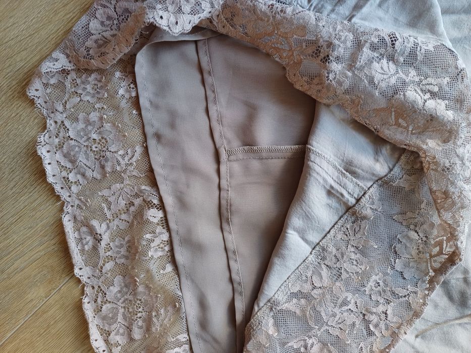Koszulka nocna S koronka beżowa