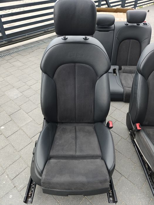 Fotele Audi a6 c7 s-line sedan, kubełki, grzane, full elektryka, pamięć, półskóry alcantara