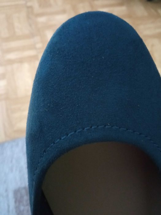 baleriny granatowe zamszowe