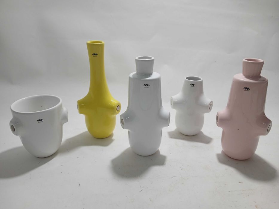 Conjunto 5 castiçais / vasos - KAHLER FIDUCIA - Novo na caixa