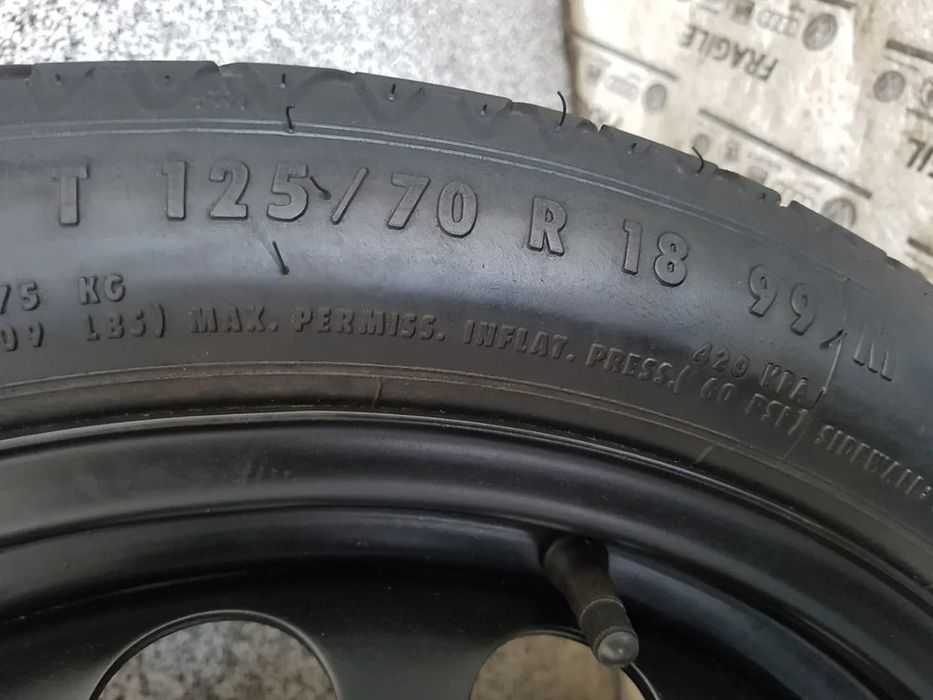 koło dojazdowe vw taigo t-cros skoda kamiq seat audi tt 5x112  125/70r