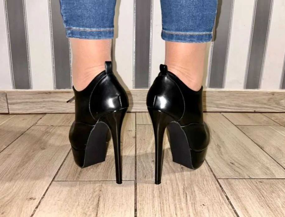 127/ Sexy botki 43 szpilki Trans Cross wysoka jakość czółenka 35-50 EU