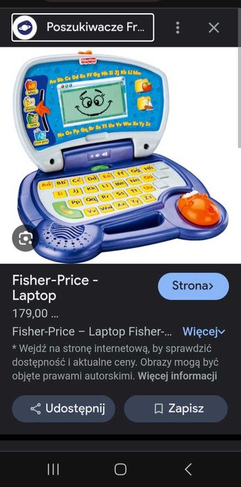 Laptop interaktywny Fisher-prise dla dzieci