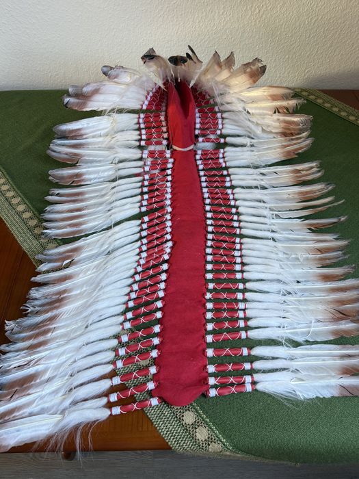 Strój indianina z prawdziwych piór