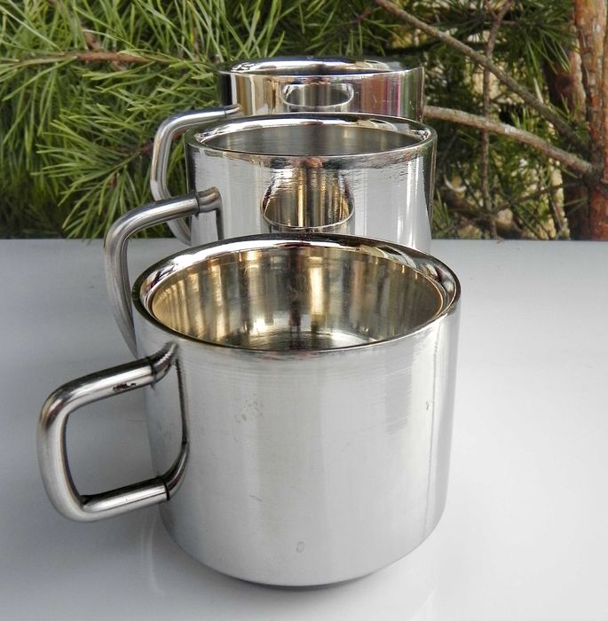 Кружка кружки кухоль горнятко. Набір 5шт. Нержавейка, нержавійка д7-15