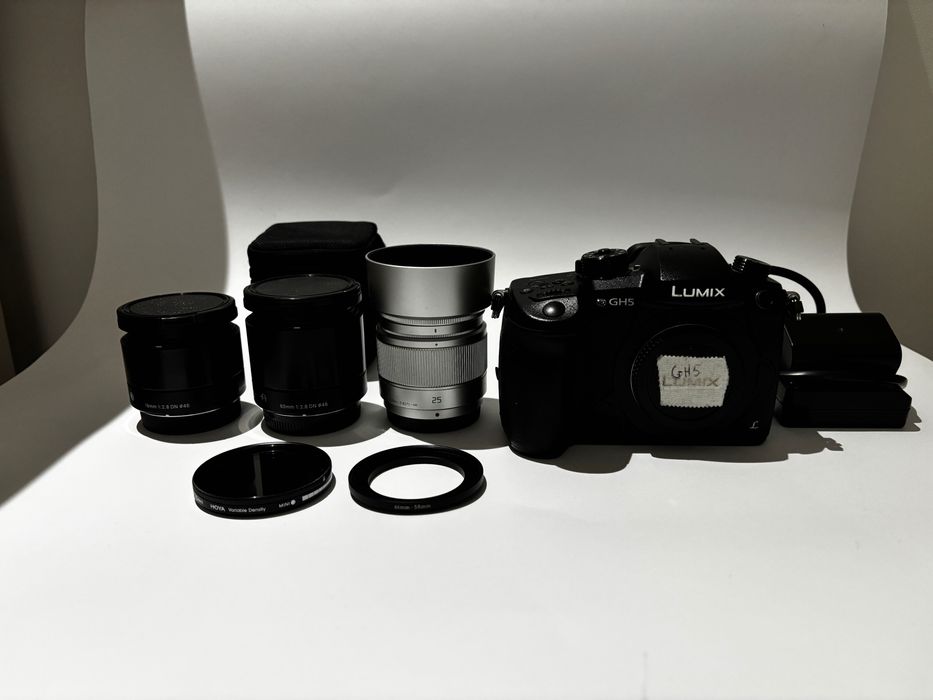 Panasonic Lumix GH5 + 3 obiektywy + filtr VND | Bardzo dobry stan