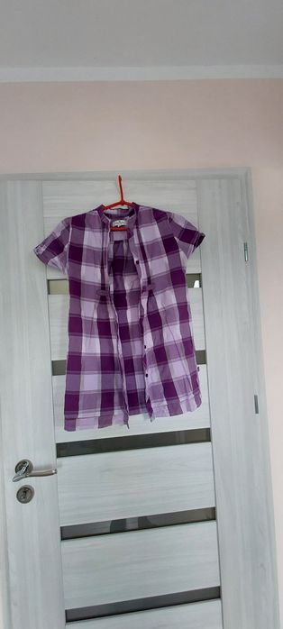 Koszula w kratę fiolet tom tailor tunika S XS