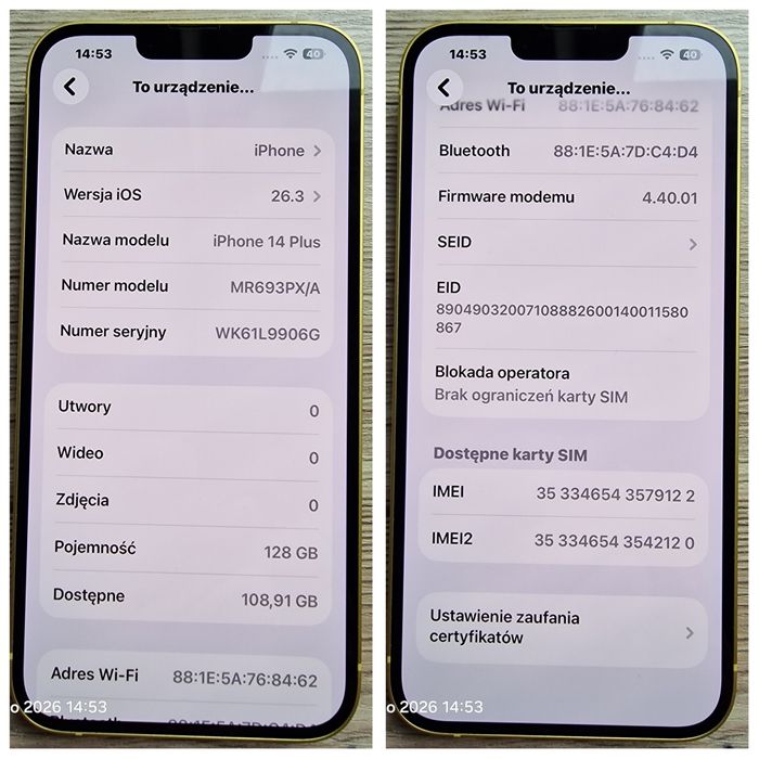 iPhone 14 Plus w IDEALNYM STANIE Bat. 85%
