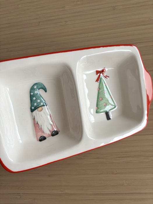 Prato cerâmica aperitivos Natal