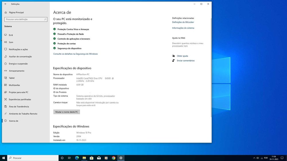 Computador HP Pavilion win7