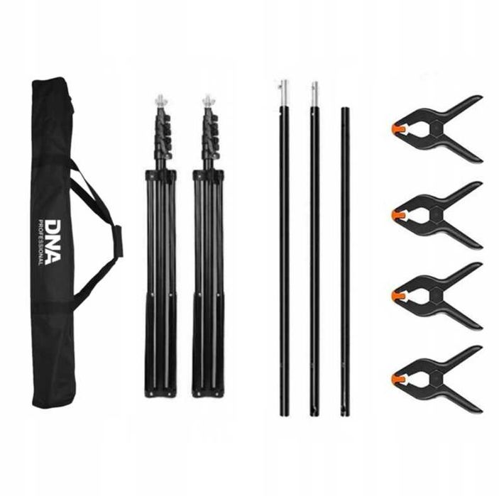 WYPRZEDAŻ Statyw Do Tła Fotograficznego Zestaw Teł Do Studia 200x200cm