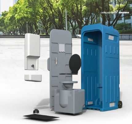 WC Sanitário Portátil Cabine Casa de Banho Lava Mãos