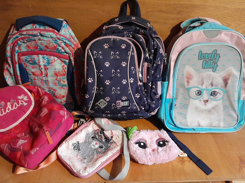 Plecak plecaki tornister saszetka dziecięcy używane zestaw