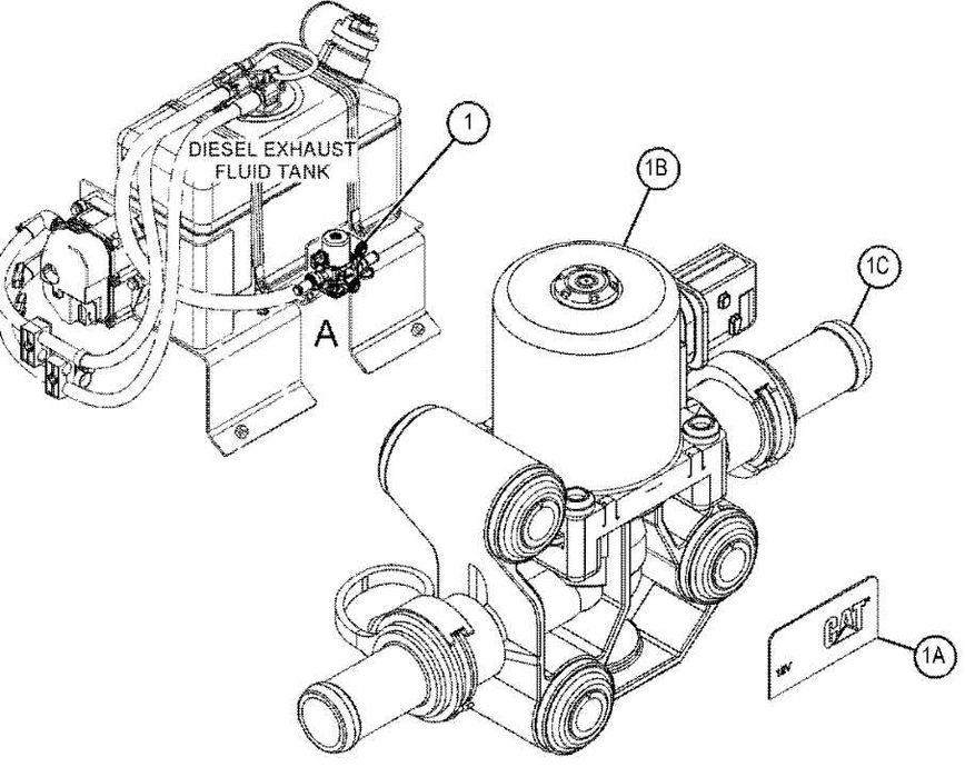 Zawór ogrzewania ADBLUE Caterpillar 416F2 420F2 428F2 432F2