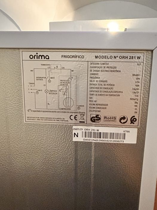 Frigorífico Orima ORH-282-W – 206 L