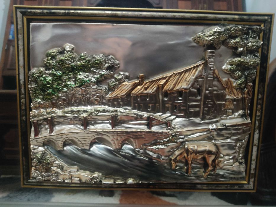 Quadro banhado a prata