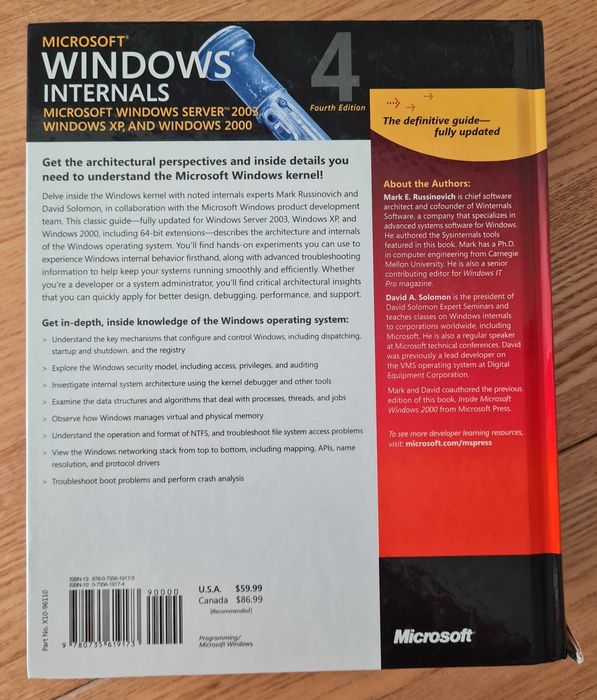 Microsoft Windows Internals: Windows Server 2003,  XP, and 2000