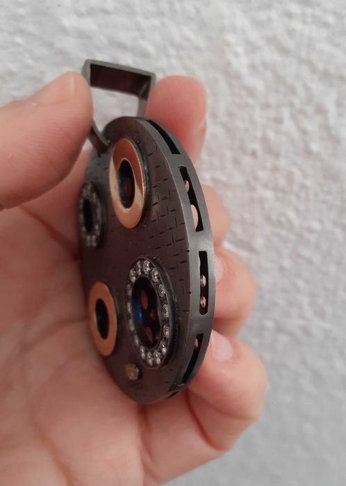 Pendente, medalhão Eugénio Campos ouro, prata, zircónias