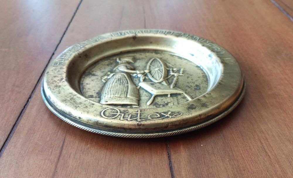 Antigo pequeno prato publicitário Fabrica Fiaçao do Mondego Lda Outex