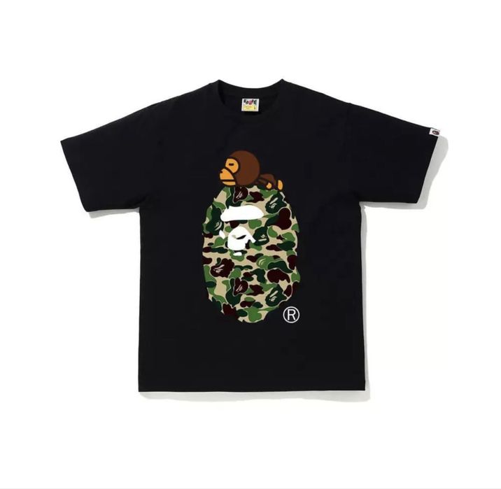 Nowa Oryginalna Koszulka Bape Tee | Bluzka BAPE T-shirt | Damska Mędka Dziecięca Unisex Koszulka z małpą A Bathing Ape | Czarna Zielona Rozmiar M