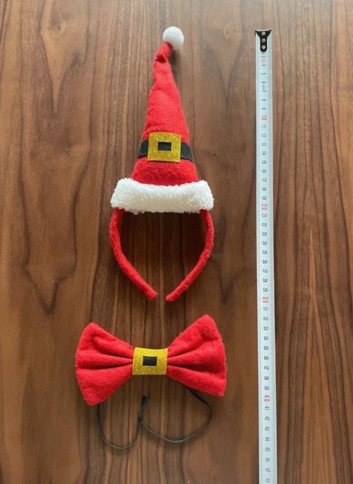 Chapéu e laço de Natal