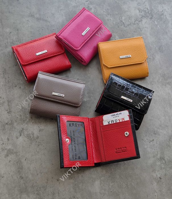 Маленький кожаный женский кошелек KARYA. Турция. Шкіряний гаманець