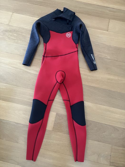 Fato de Surf Junior Premium 4/3 Chest Zip Vermelho